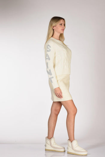 Saint Barth Maglia Malmo Bianco Naturale Donna - 3