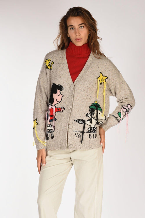 Saint Barth Cardigan Sasi Beige/multicolor Donna