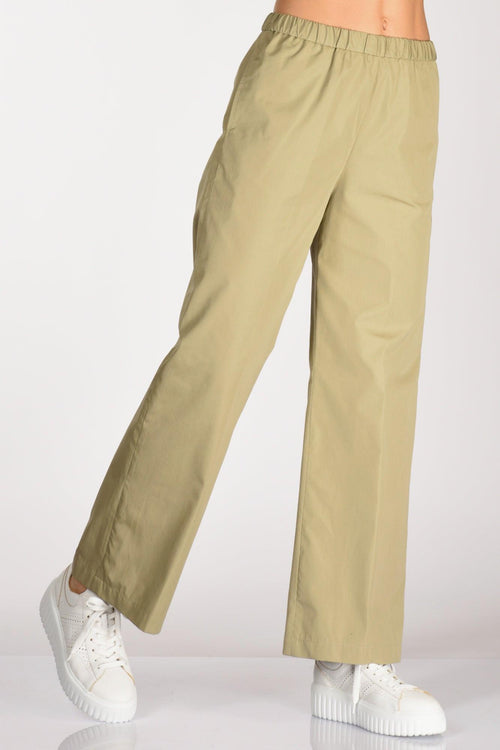 Pantalone Elastico Verde Salvia Donna