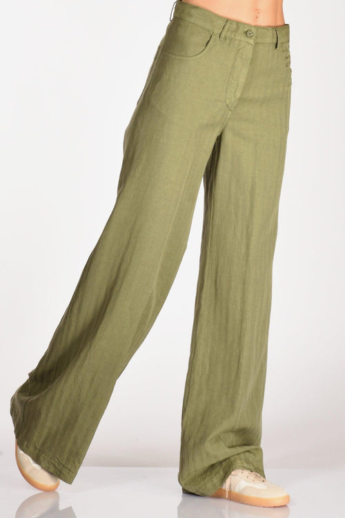 Pantalone Largo Verde Donna