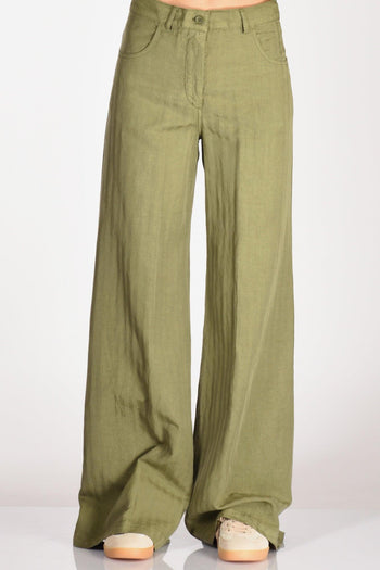 Pantalone Largo Verde Donna - 3
