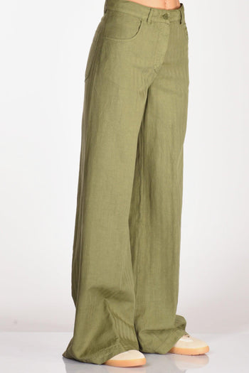 Pantalone Largo Verde Donna - 4