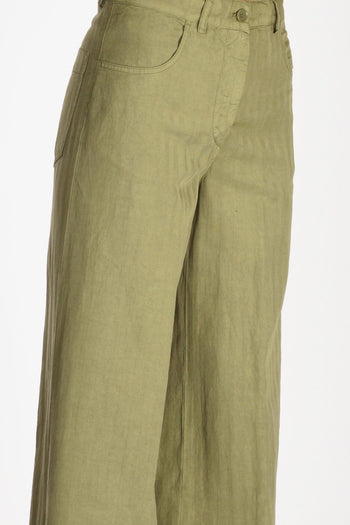Pantalone Largo Verde Donna - 5