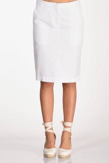 Gonna Tubino Bianco Donna - 3