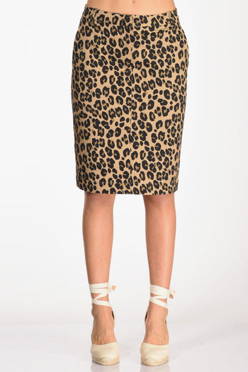 Gonna Stampata Beige/nero Donna - 3