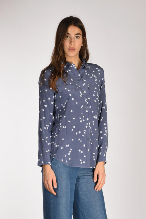 Camicia Tasche Azzurro/bianco Donna