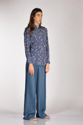 Camicia Tasche Azzurro/bianco Donna - 4