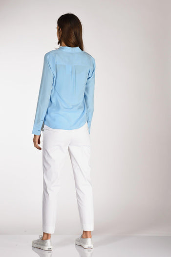 Camicia Tasche Azzurro Donna - 5