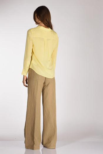 Camicia Tasche Giallo Donna - 5