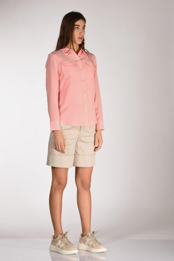 Camicia Tasche Rosa Donna - 4