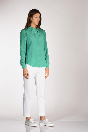 Camicia Tasche Verde Donna - 4