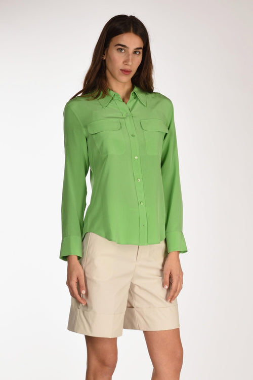 Camicia Tasche Verde Chiaro Donna