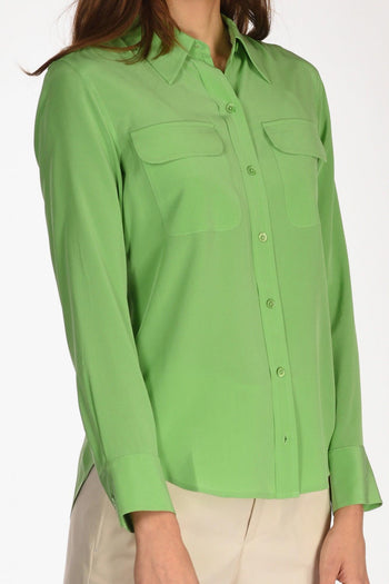 Camicia Tasche Verde Chiaro Donna - 3