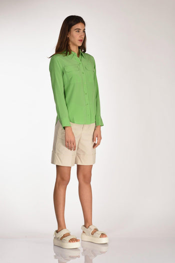 Camicia Tasche Verde Chiaro Donna - 4