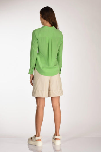 Camicia Tasche Verde Chiaro Donna - 5