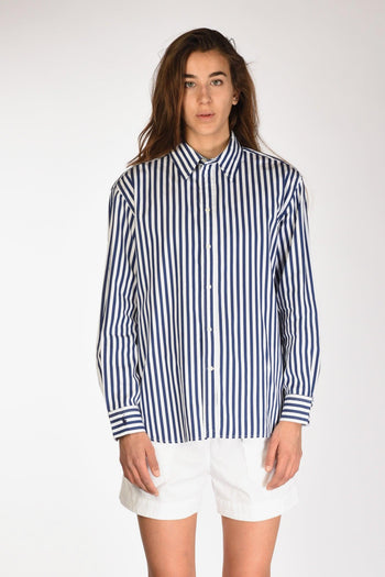 Camicia Colletto Blu/bianco Donna - 2