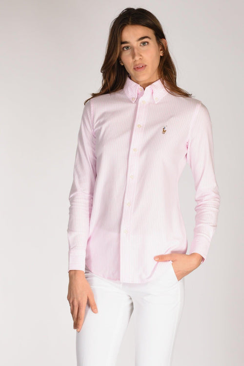 Camicia Colletto Rosa/bianco Donna