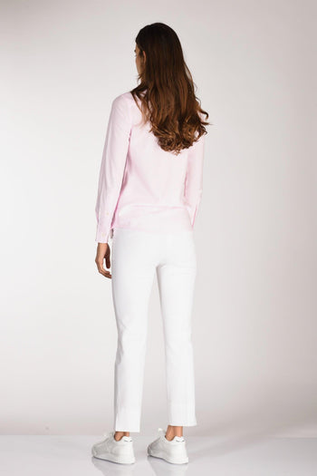 Camicia Colletto Rosa/bianco Donna - 5