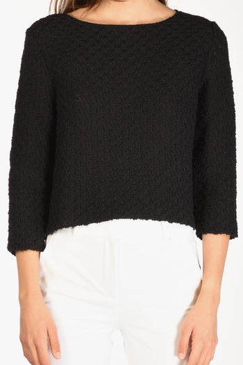 Maglia Girocollo Nero Donna - 3