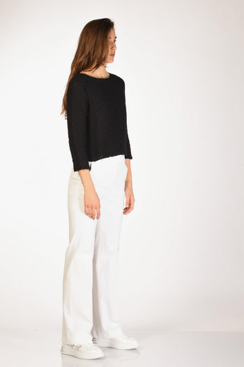 Maglia Girocollo Nero Donna - 4