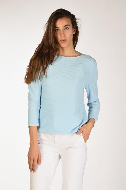 Maglia Girocollo Azzurro Donna