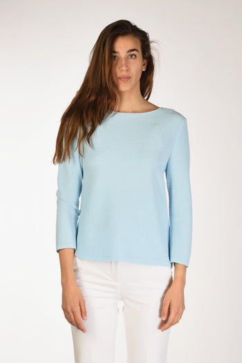 Maglia Girocollo Azzurro Donna - 2