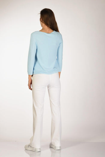 Maglia Girocollo Azzurro Donna - 5