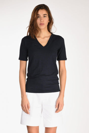 Tshirt Di Maglia Blu Donna - 2