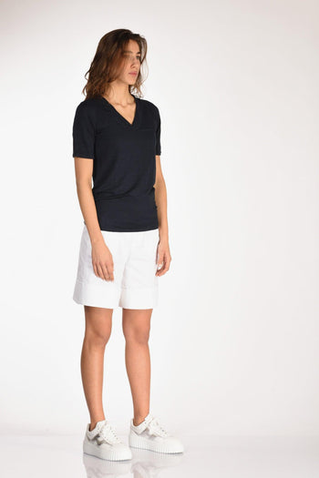 Tshirt Di Maglia Blu Donna - 4