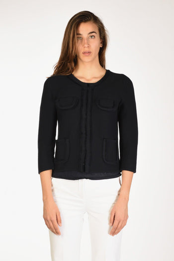 Giacca Di Maglia Blu Donna - 2