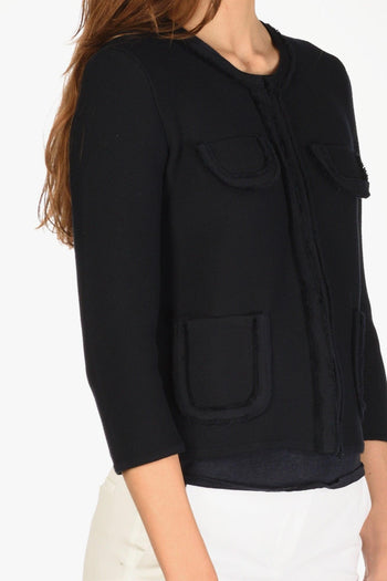 Giacca Di Maglia Blu Donna - 3