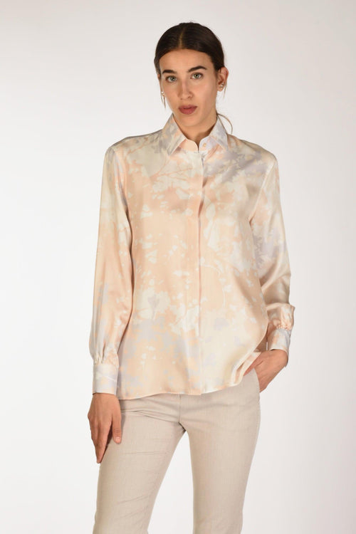Camicia Stampa Rosa/bianco Donna