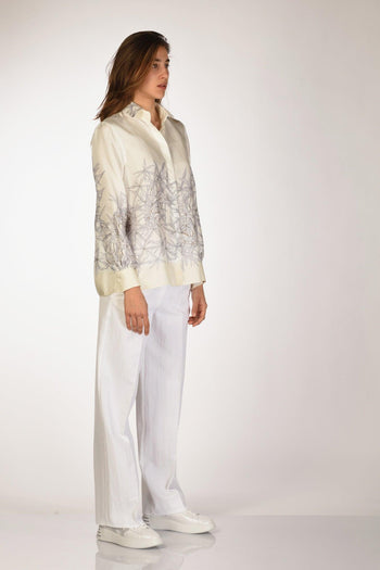 Camicia Stampa Bianco/grigio Donna - 4