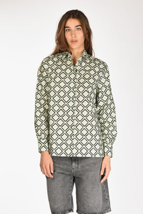 Camicia Stampa Verde/nero Donna