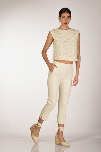 Slowear Pantalone Cherie Bianco Naturale Donna - 2