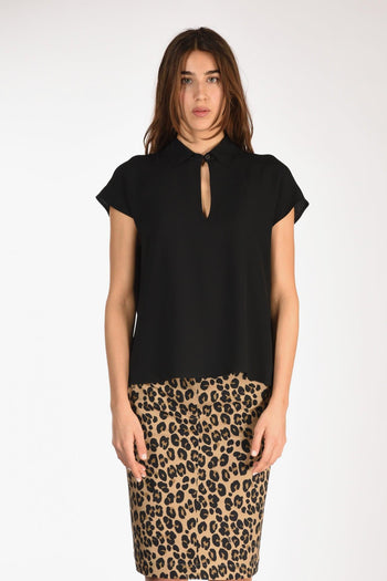 Camicia Crepe Nero Donna - 2