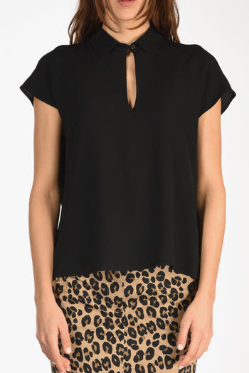 Camicia Crepe Nero Donna - 3