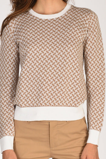 Maglia Girocollo Bianco/beige Scuro Donna - 3