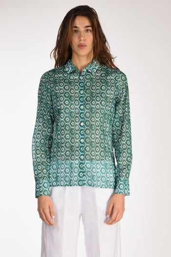 Camica Andrea Verde/bianco Donna - 2