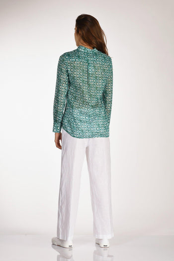 Camica Andrea Verde/bianco Donna - 5