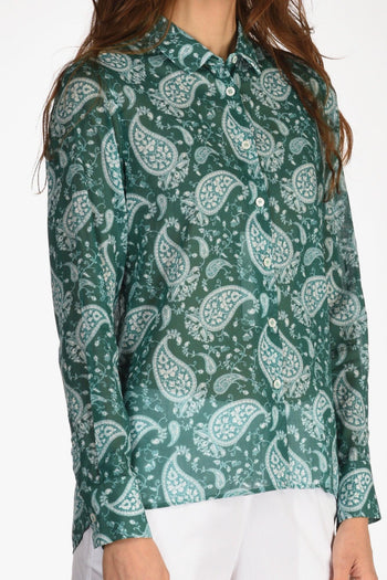 Camica Andrea Bianco/verde Donna - 3