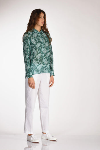 Camica Andrea Bianco/verde Donna - 4