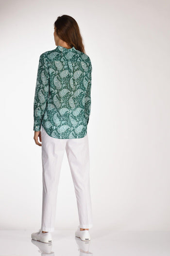 Camica Andrea Bianco/verde Donna - 5