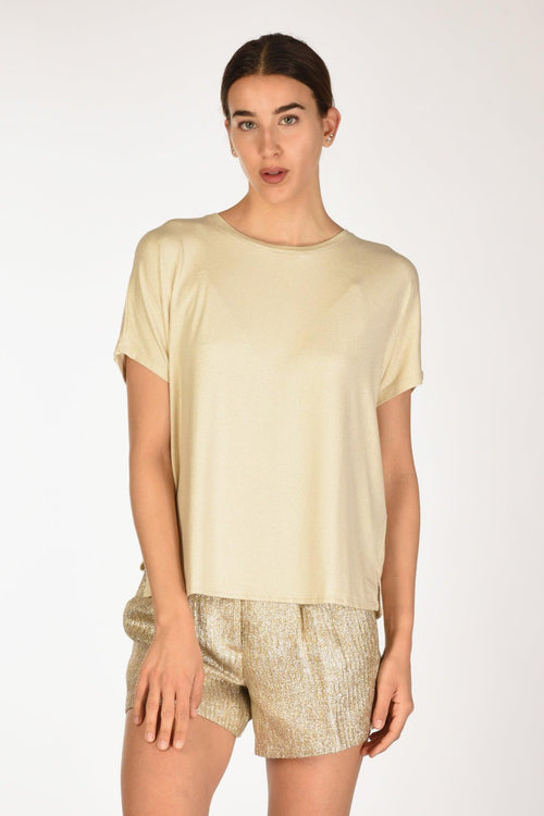 Paris Maglia Metalliz Oro Donna