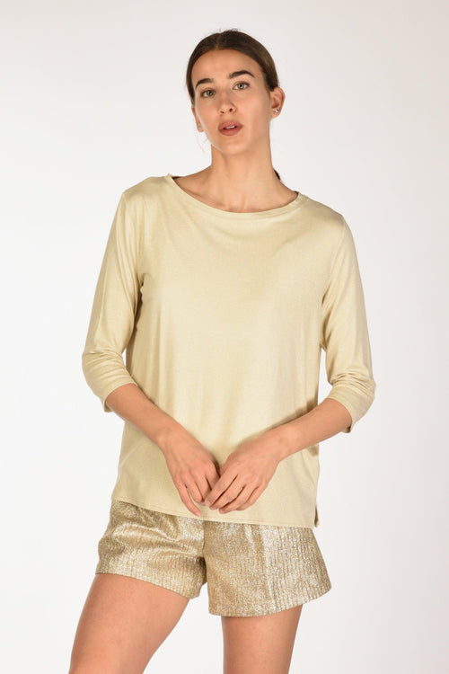 Paris Maglia Metalliz Oro Donna
