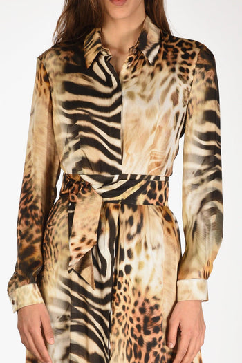 Abito Stampato Beige/nero Donna - 3