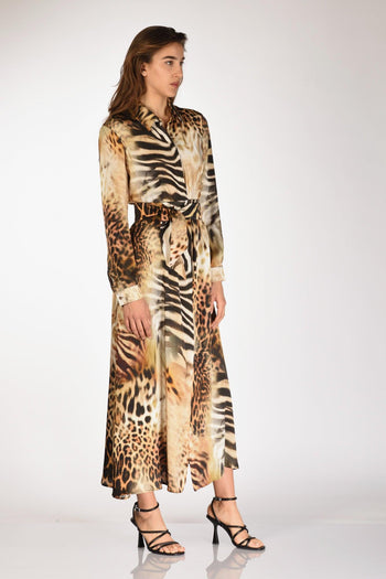 Abito Stampato Beige/nero Donna - 4