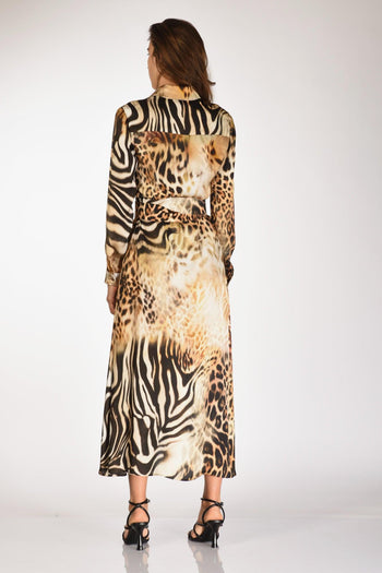 Abito Stampato Beige/nero Donna - 5