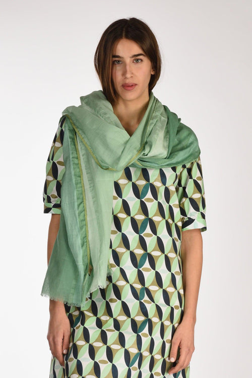 Sciarpa Stampata Verde Donna