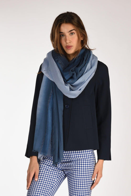 Sciarpa Stampata Azzurro/blu Donna
